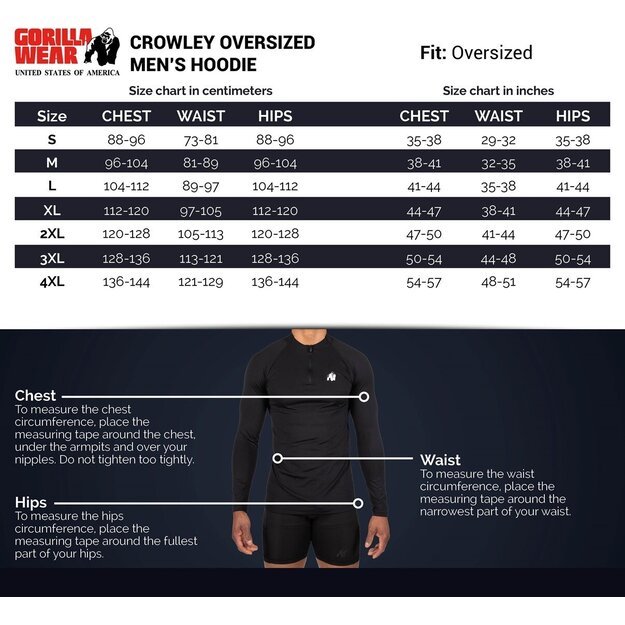 Gorilla Wear Crowley Men's Oversized Hoodie - Washed Gray