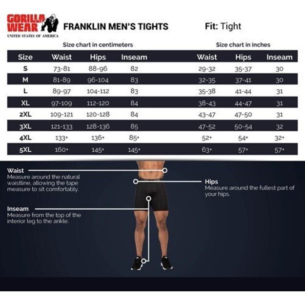 Gorilla Wear Franklin Men's Tights - Black/Gray