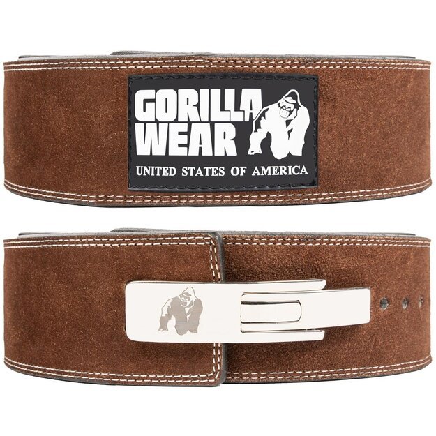 Gorilla Wear 4 Inch Leather Lever Belt - Brown