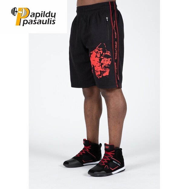 Gorilla Wear Buffalo Old School Workout Shorts - Black/Red
