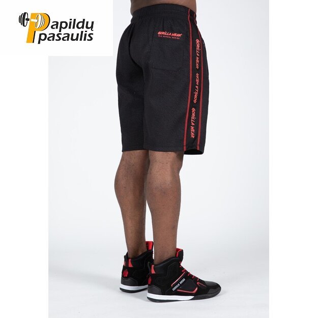 Gorilla Wear Buffalo Old School Workout Shorts - Black/Red