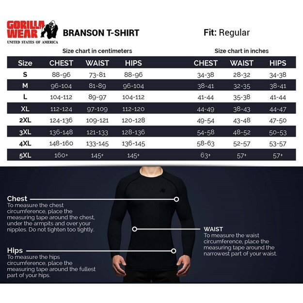 Gorilla Wear Branson T-shirt - Black/Gray