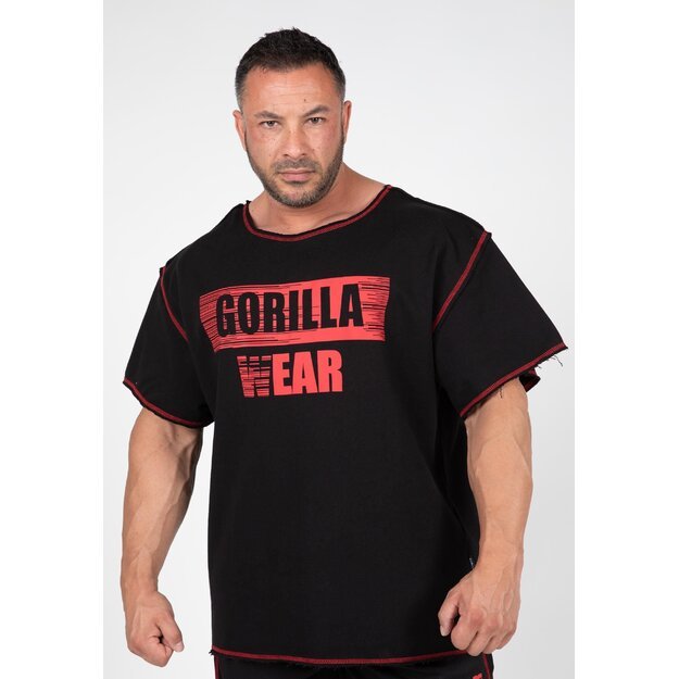 Gorilla Wear Wallace Workout Top - Black/Red