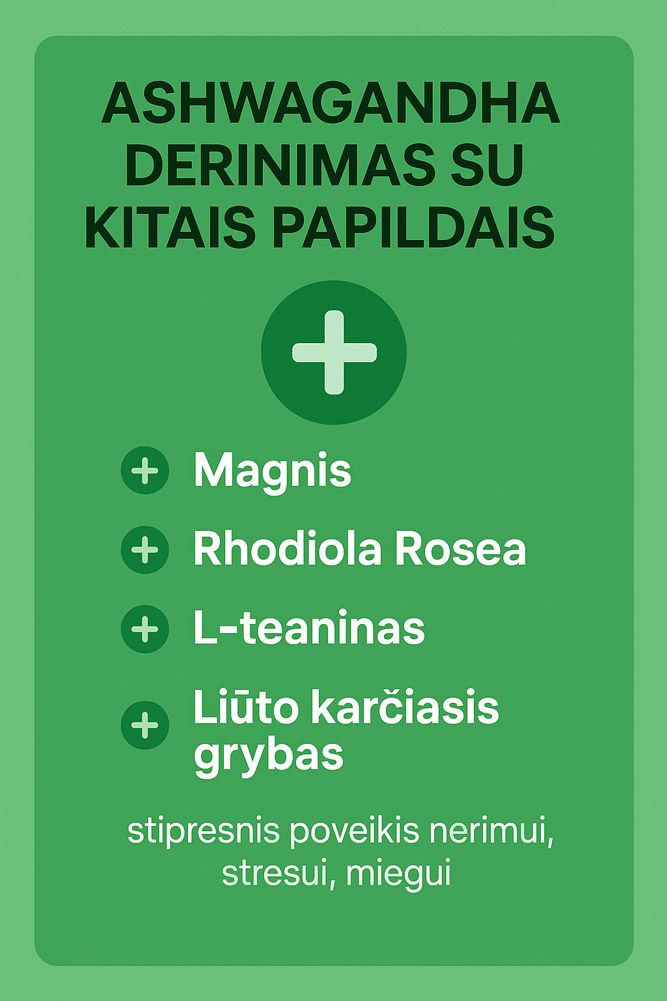 asvagandos derinimas su kitais papildais