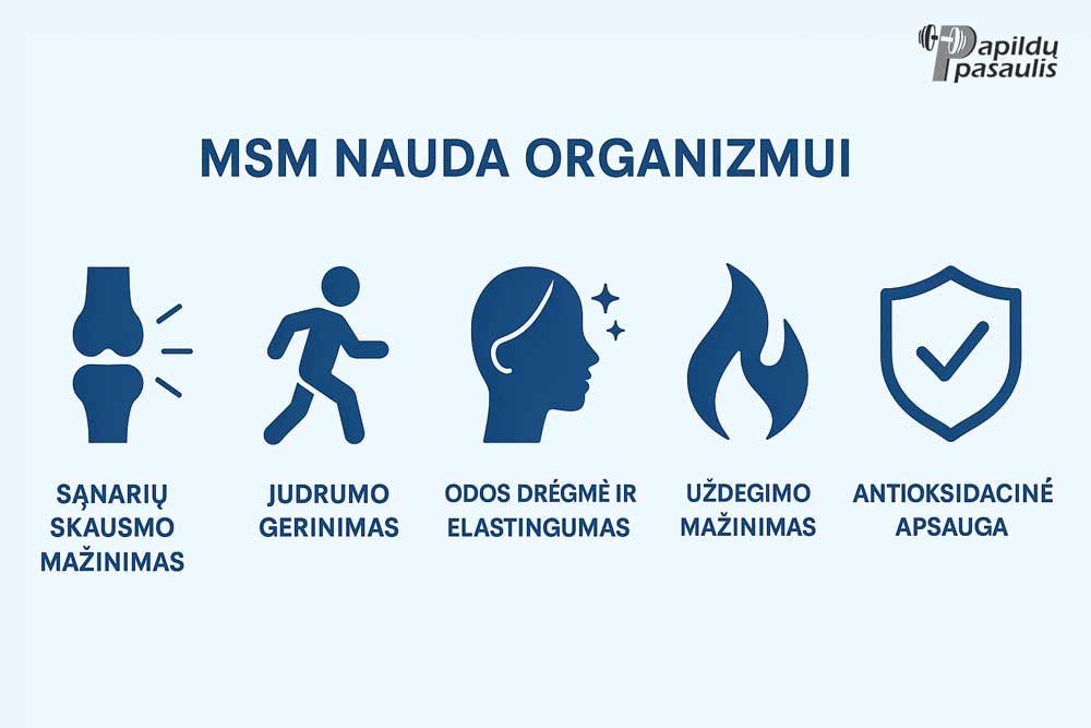 msm nauda organizmui