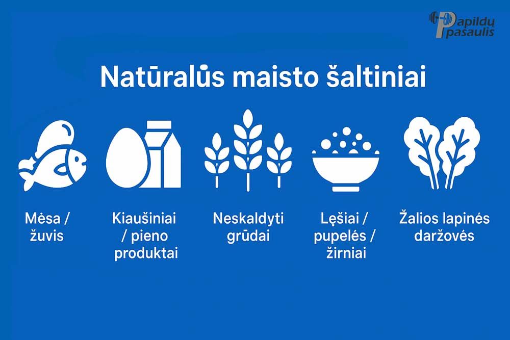 naturalus b grupes vitamino maisto saltiniai