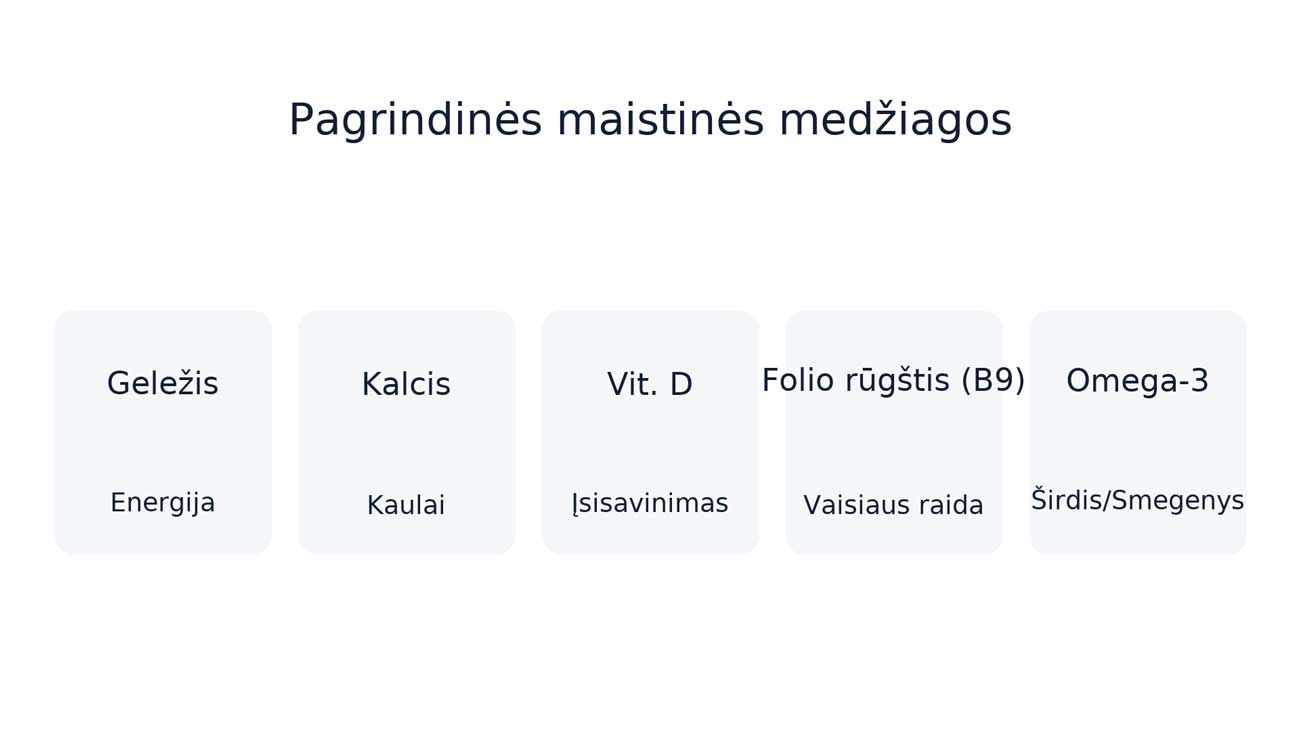 pagrindines maistines medziagos moterims
